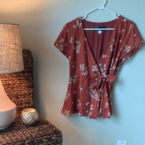 Francesca’s Wrap Peplum Blouse